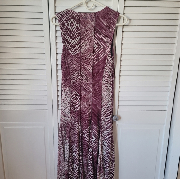 COLDWATER CREEK Plum Geometric Patterned Midi Dress, Size M - Picture 8 of 8